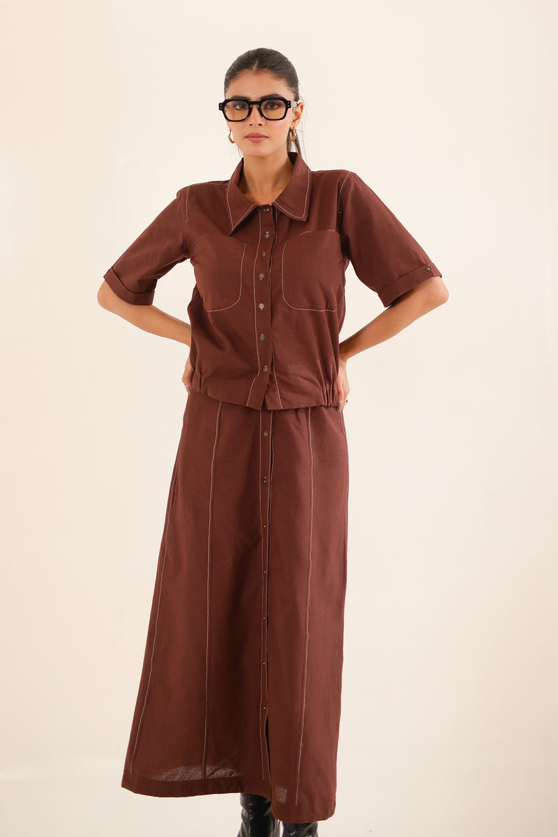 Cinnamon top shirt and skirt