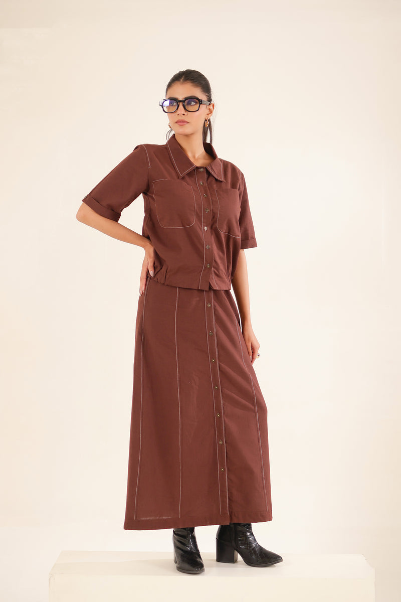 Cinnamon top shirt and skirt