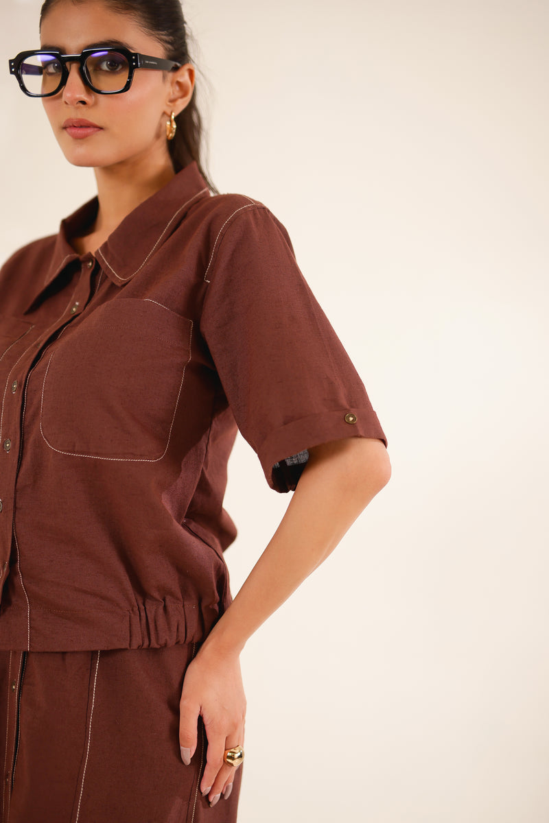 Cinnamon top shirt and skirt