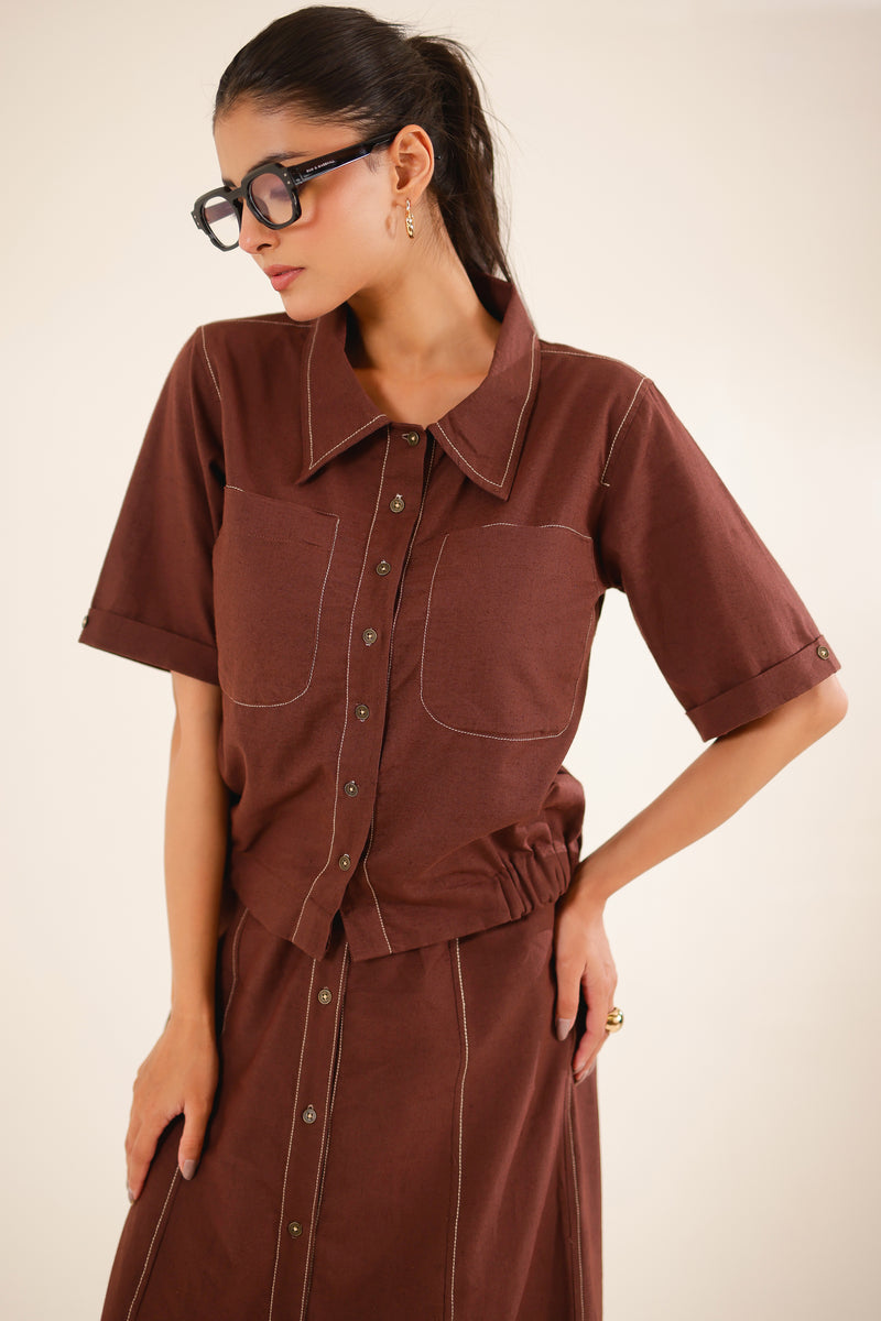Cinnamon top shirt and skirt