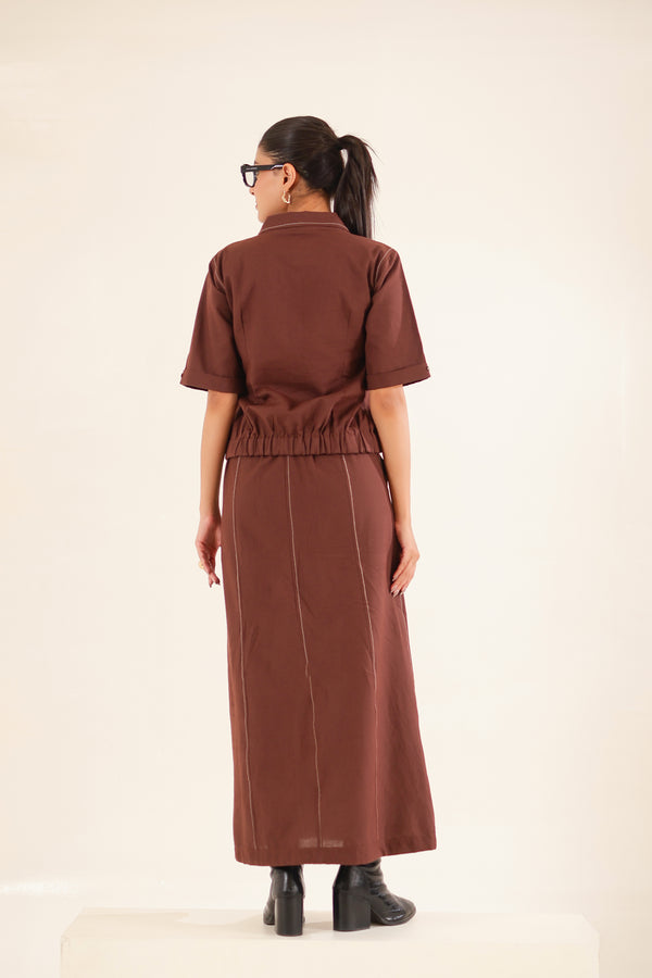 Cinnamon top shirt and skirt