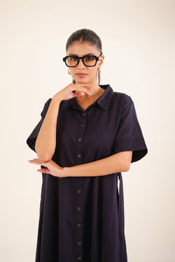 Midnight Blue Front Open Dress