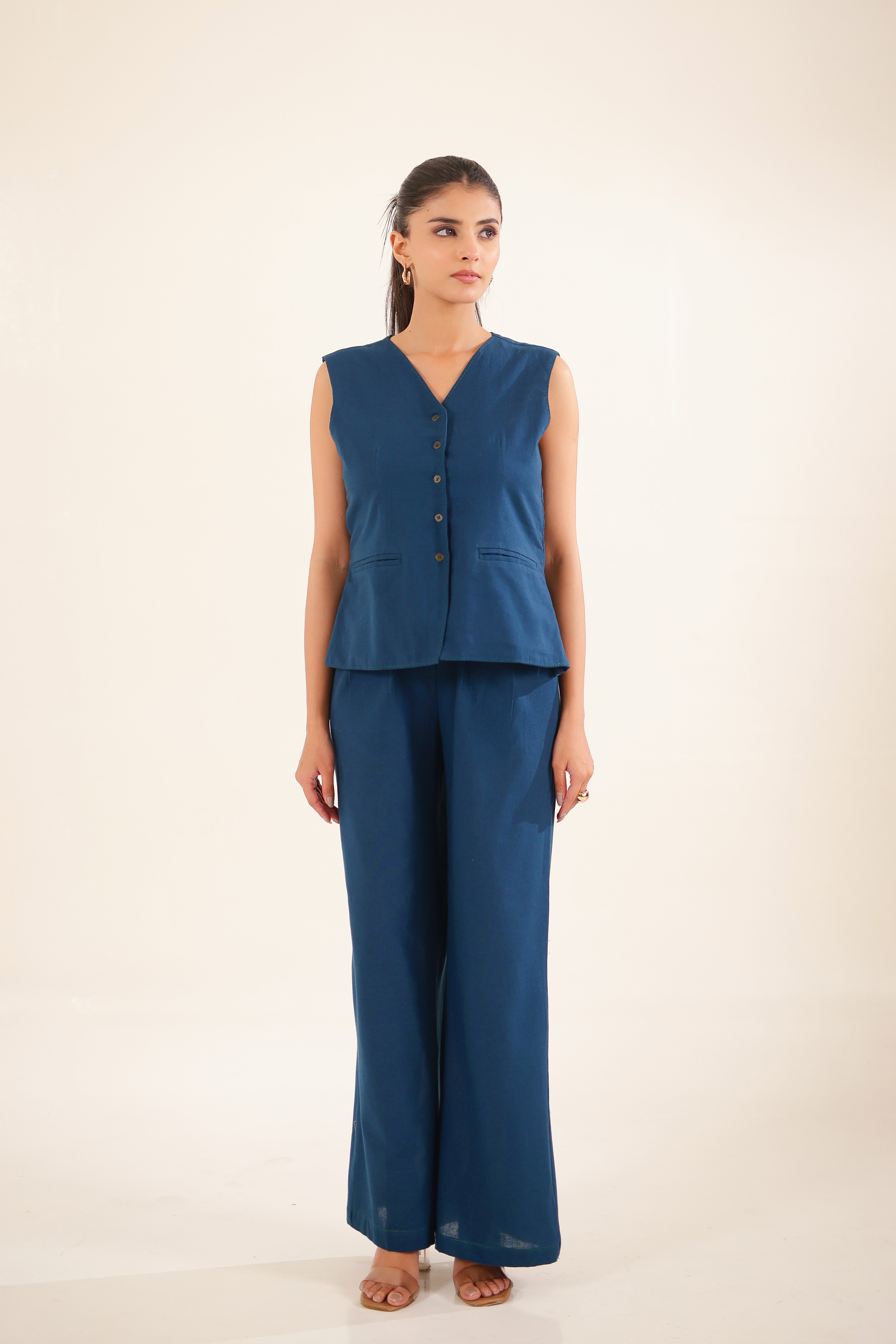 Royal Blue Vest Top And palazzo