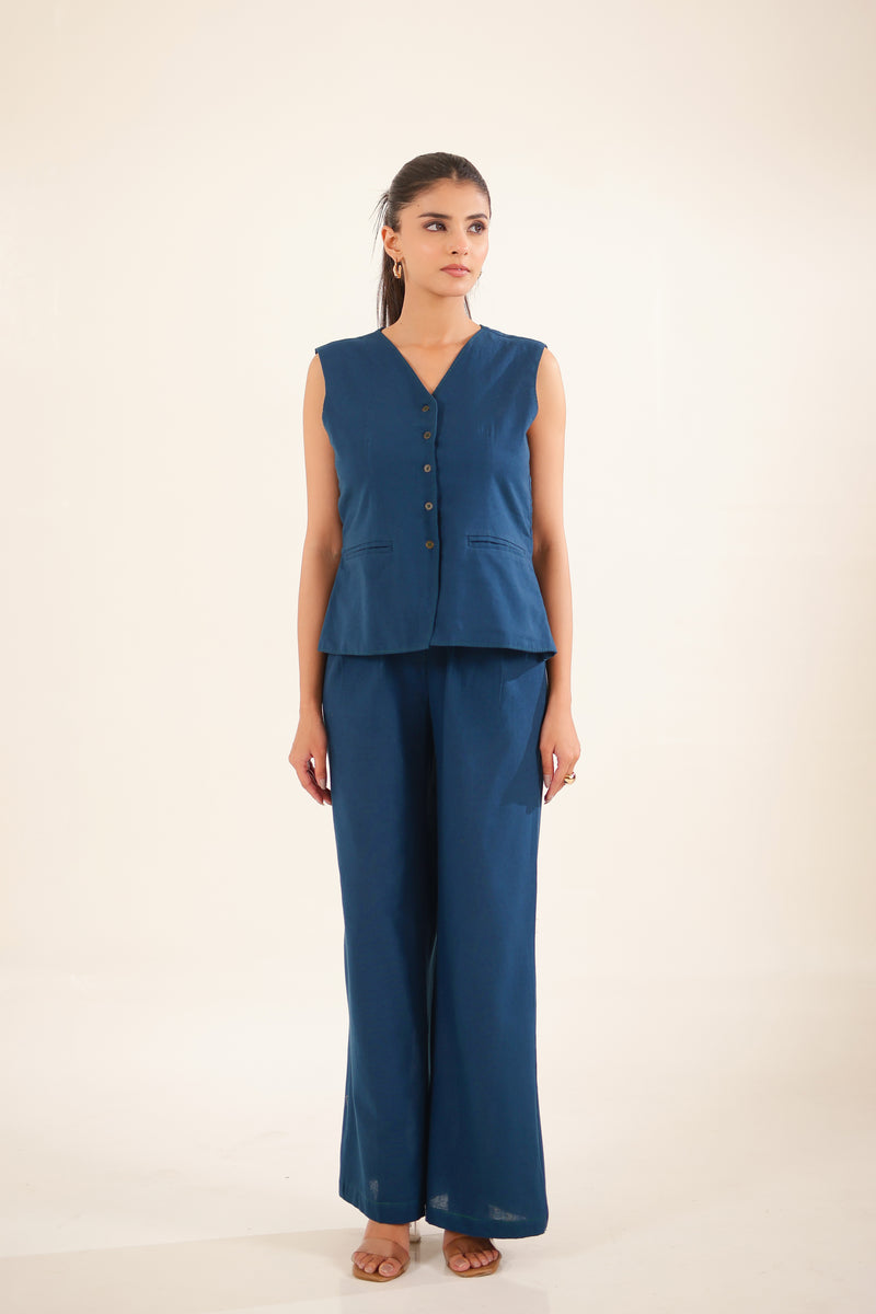 Royal Blue Vest Top And palazzo
