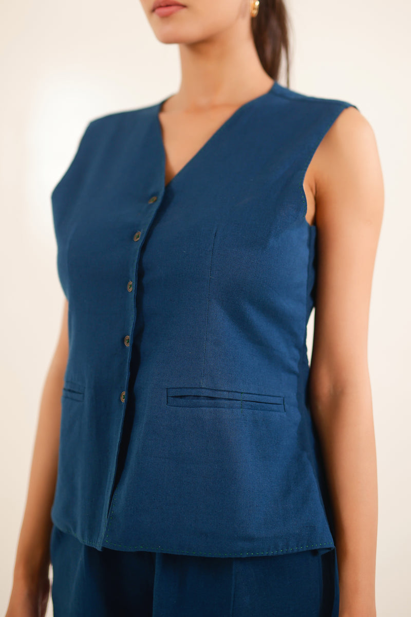 Royal Blue Vest Top And palazzo