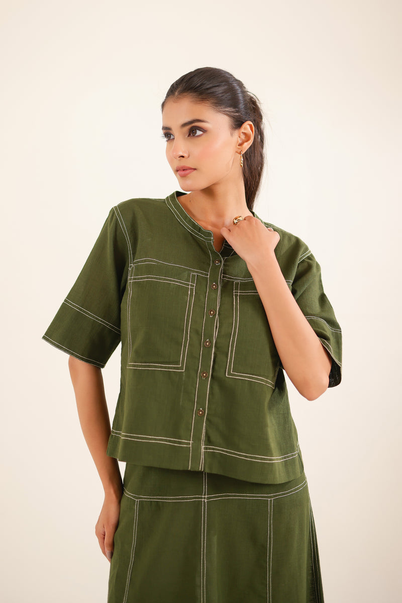 Mehendi Green top shirt and skirt