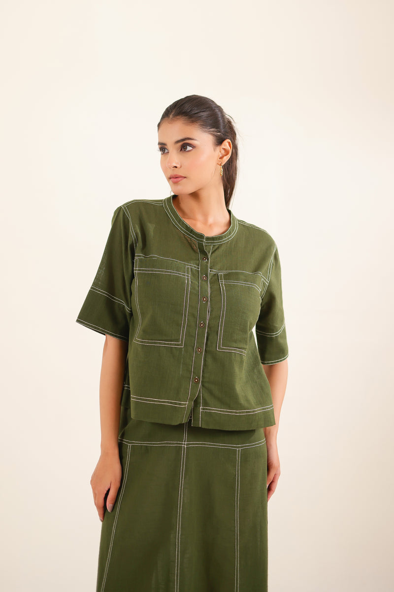 Mehendi Green top shirt and skirt