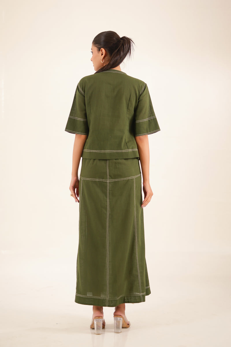 Mehendi Green top shirt and skirt