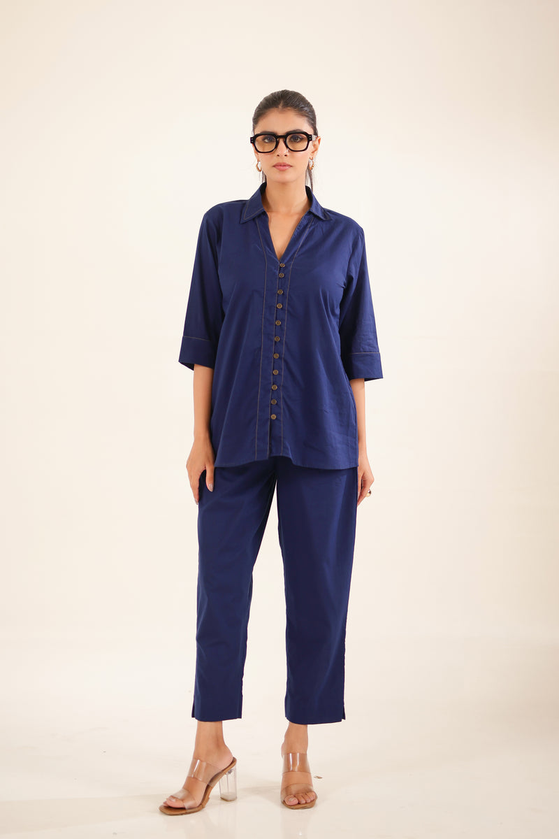 Navy Blue V Shirt & Pant