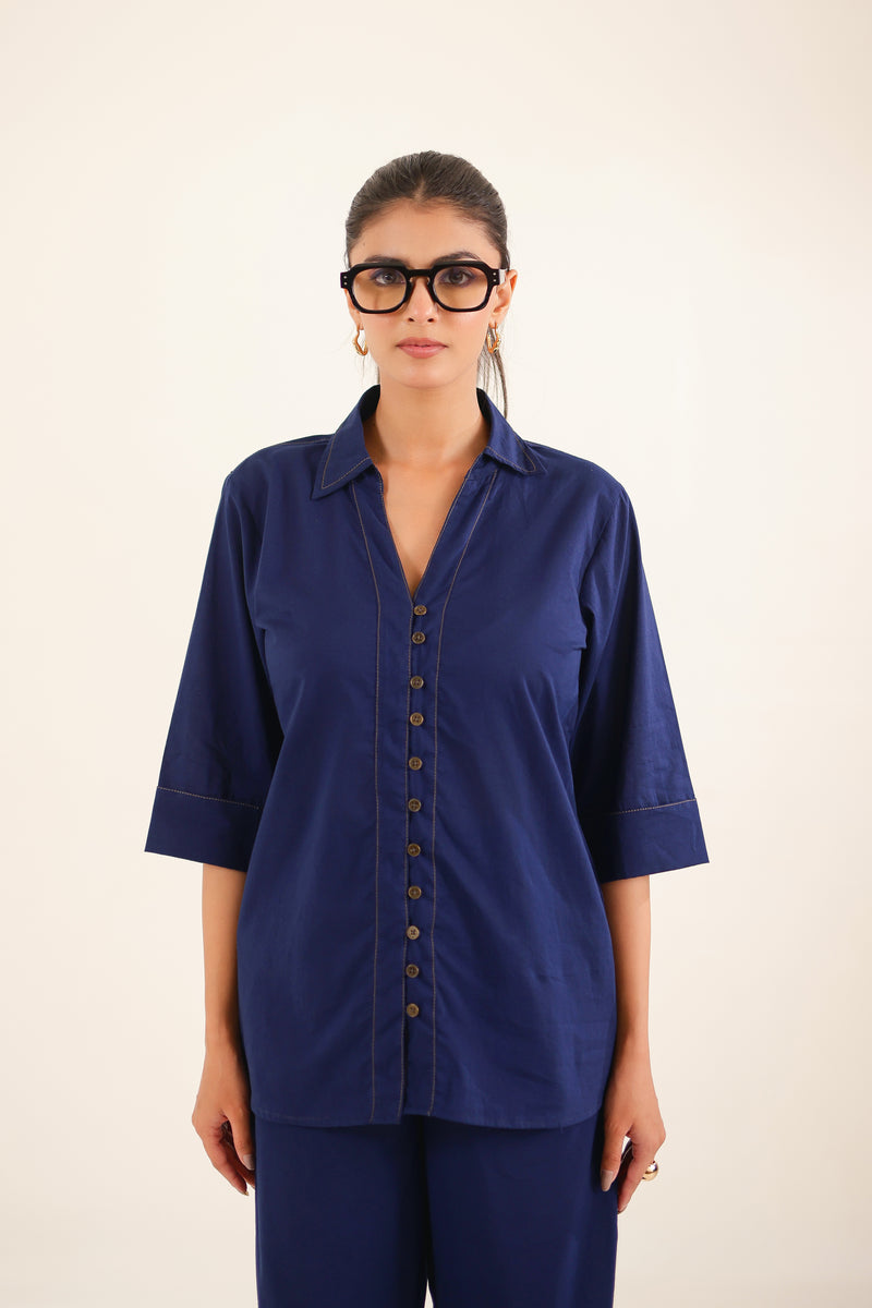 Navy Blue V Shirt & Pant