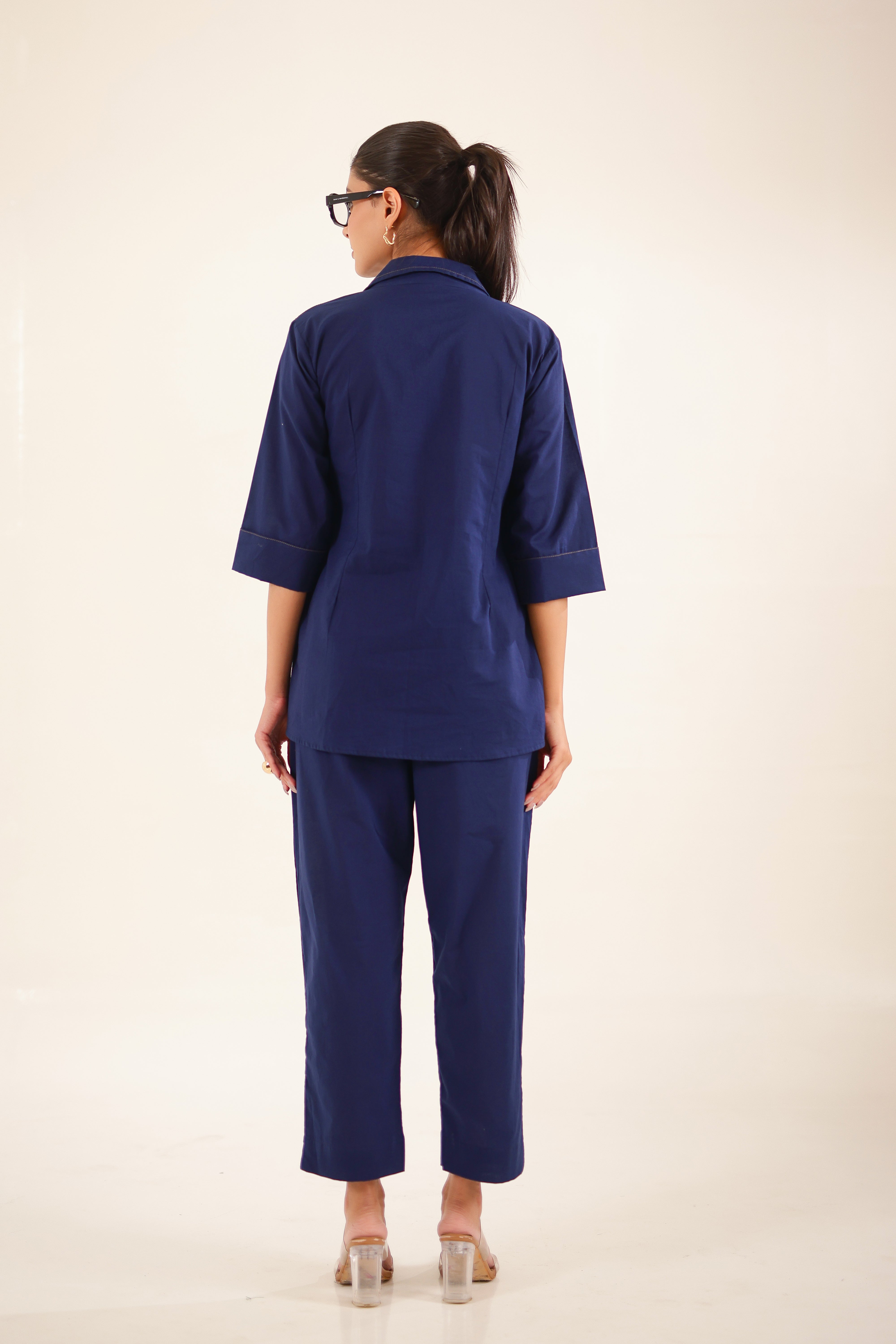 Navy Blue V Shirt & Pant