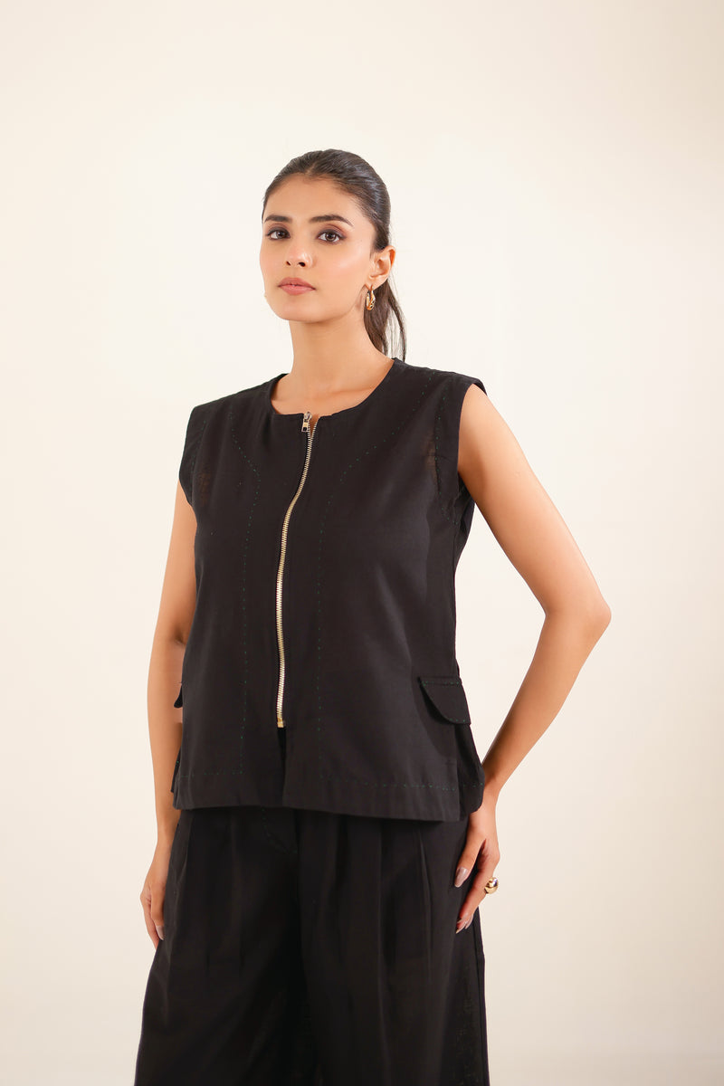 Black Vest Top And palazzo