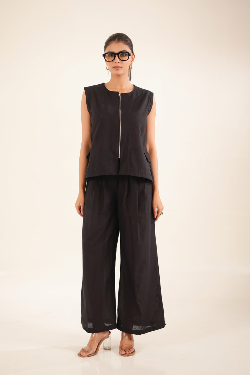 Black Vest Top And palazzo