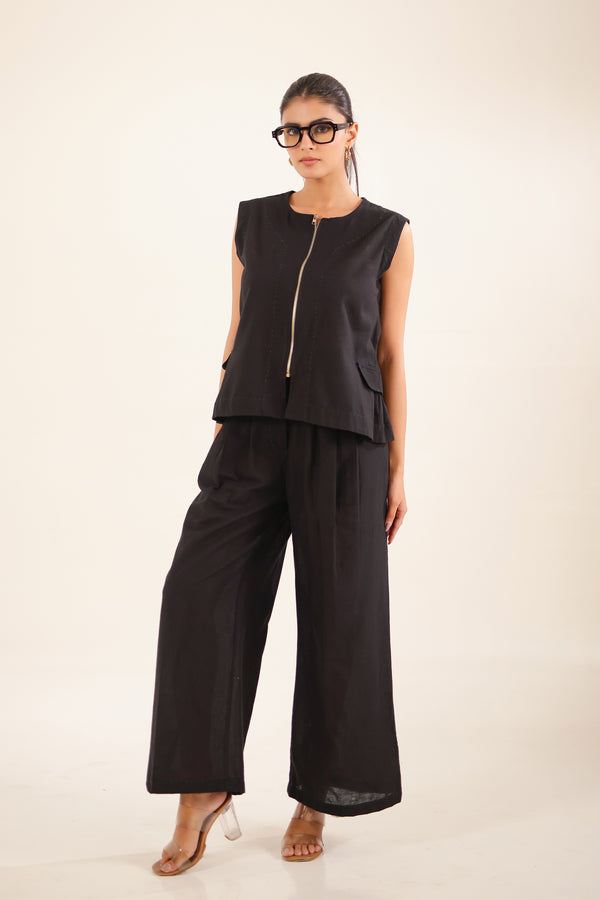 Black Vest Top And palazzo