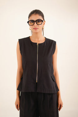 Black Vest Top And palazzo