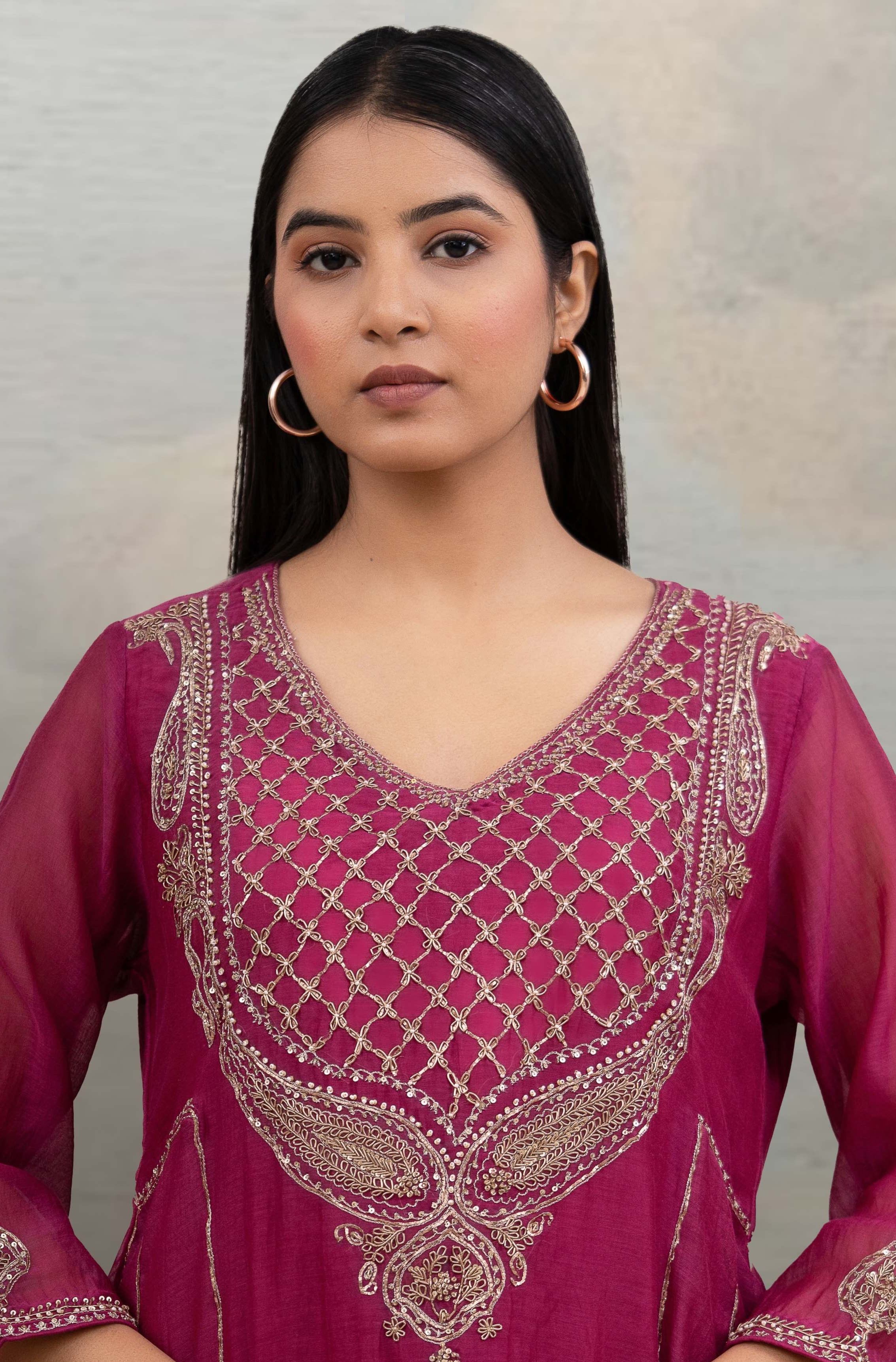 Rani Pink Ambiya Dress set