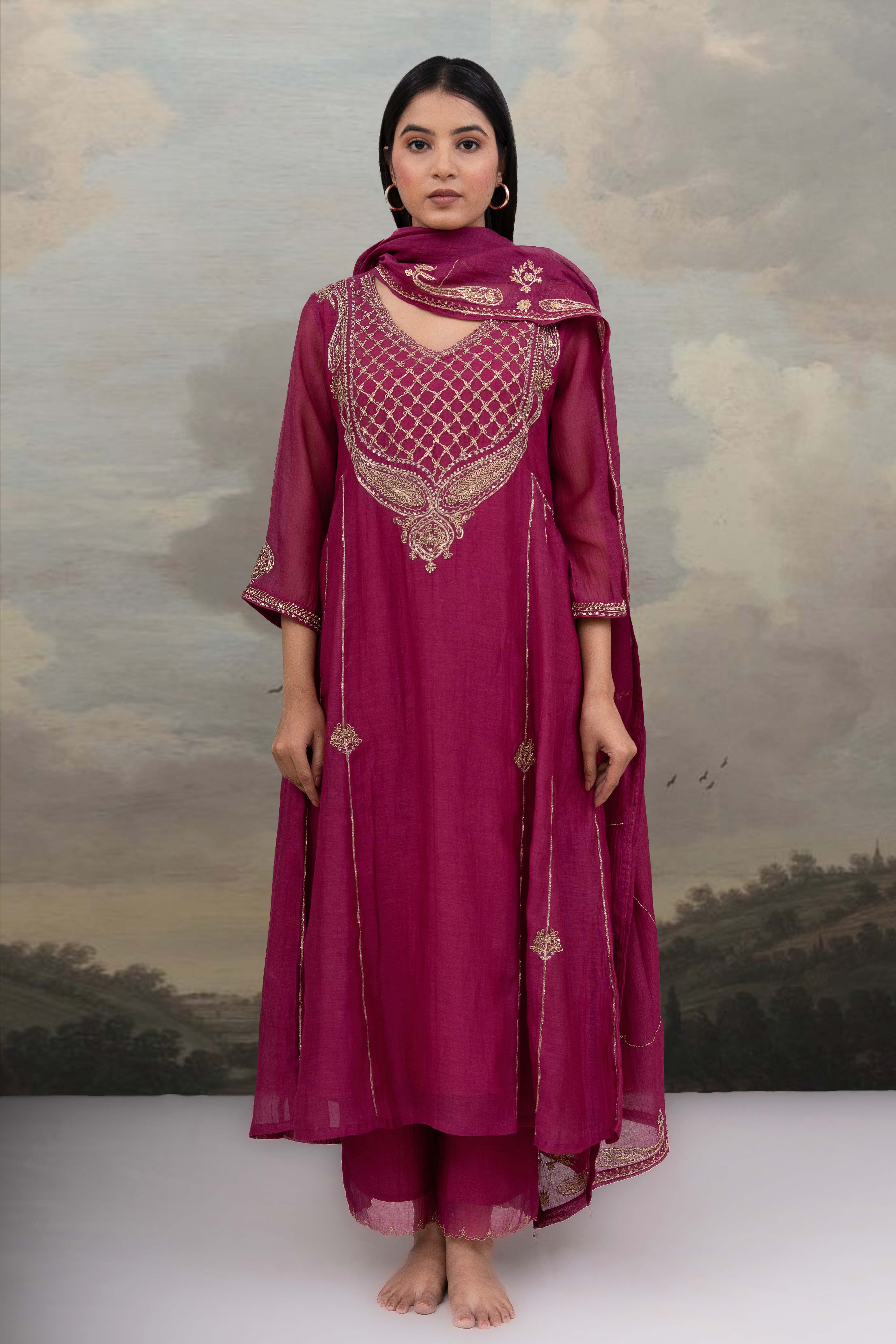 Rani Pink Ambiya Dress set
