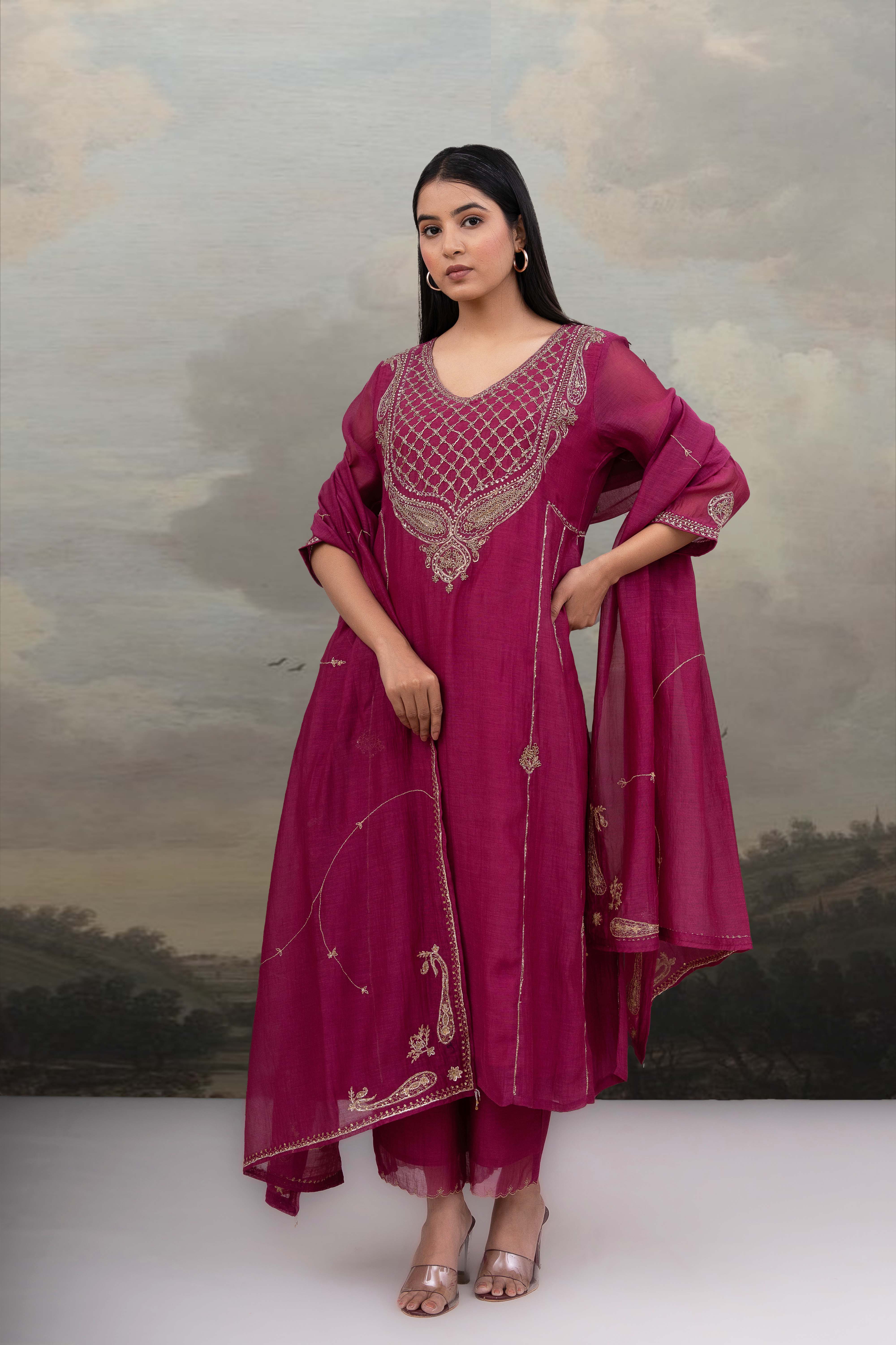 Rani Pink Ambiya Dress set