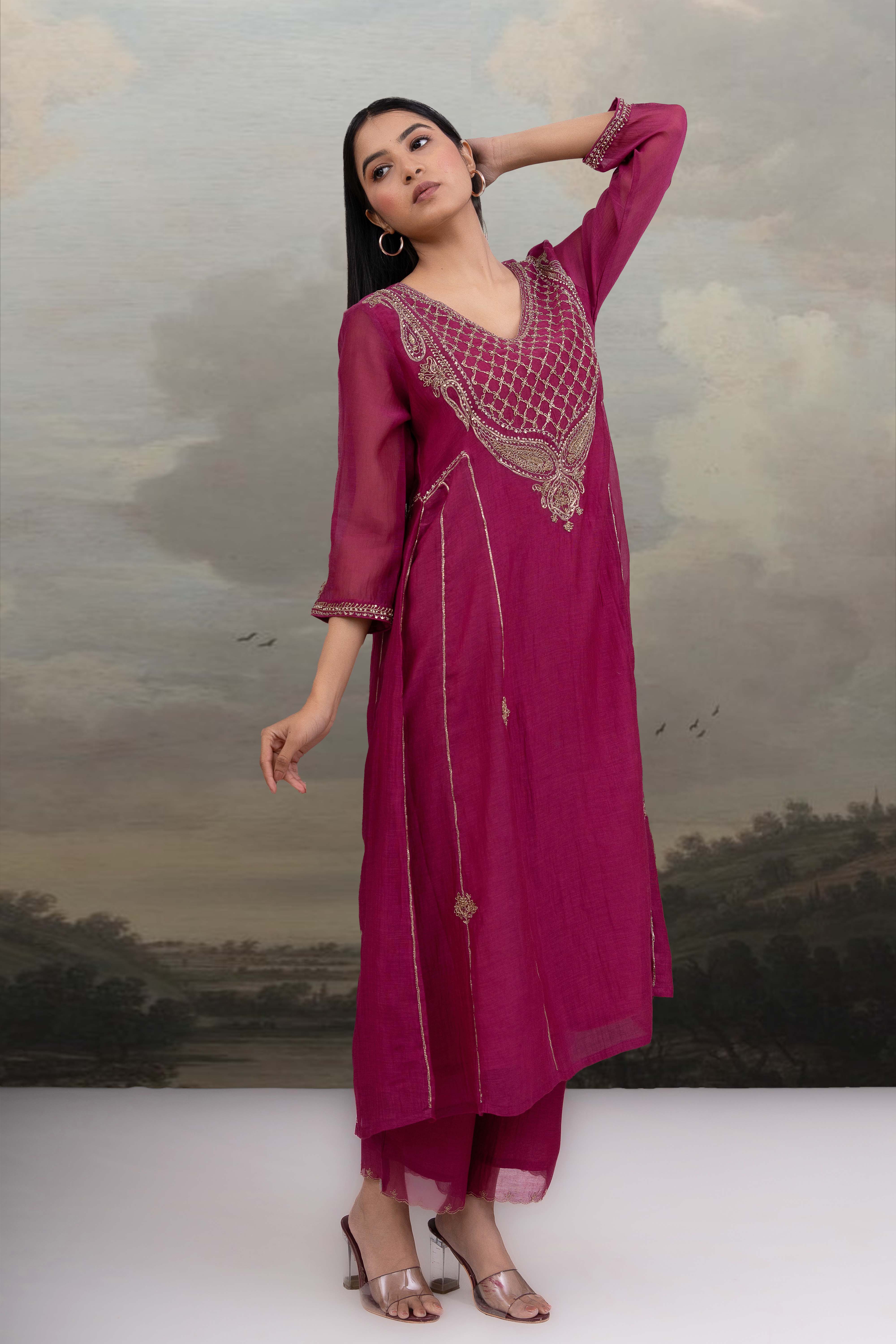 Rani Pink Ambiya Dress set