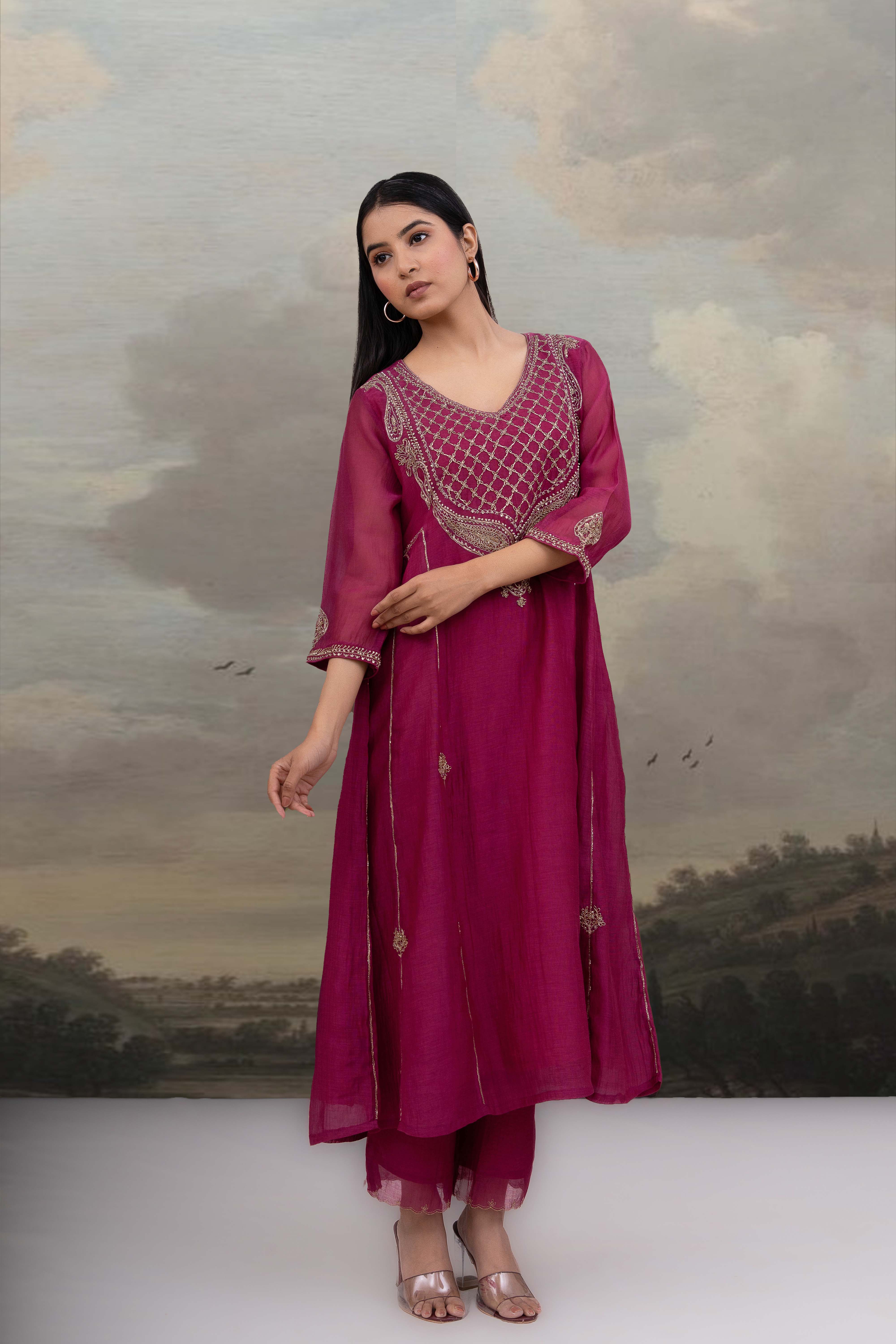 Rani Pink Ambiya Dress set