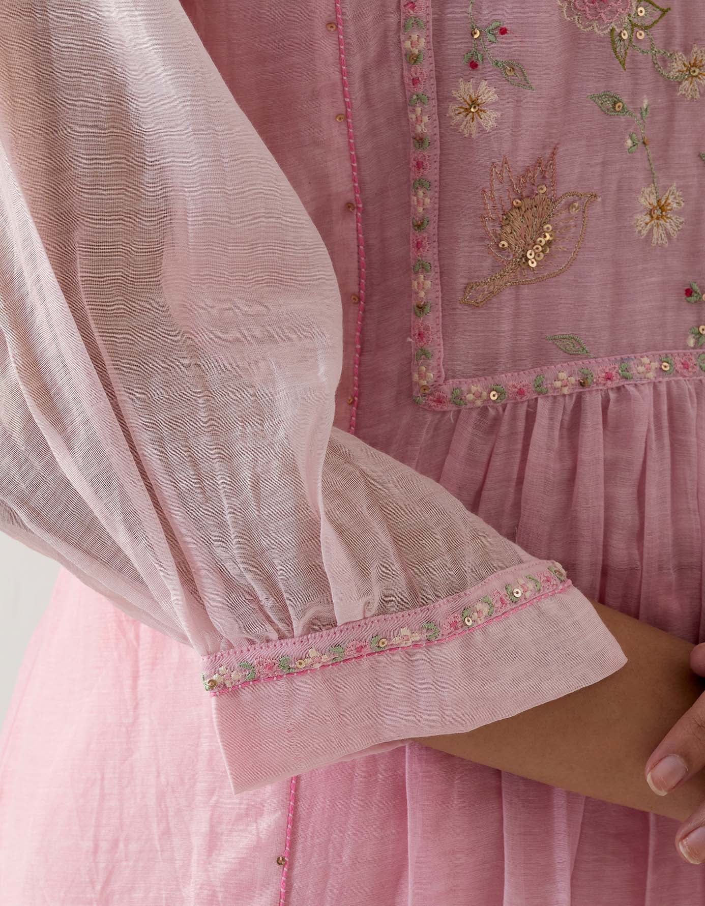 Blush Pink Ariel kurta set with dupatta