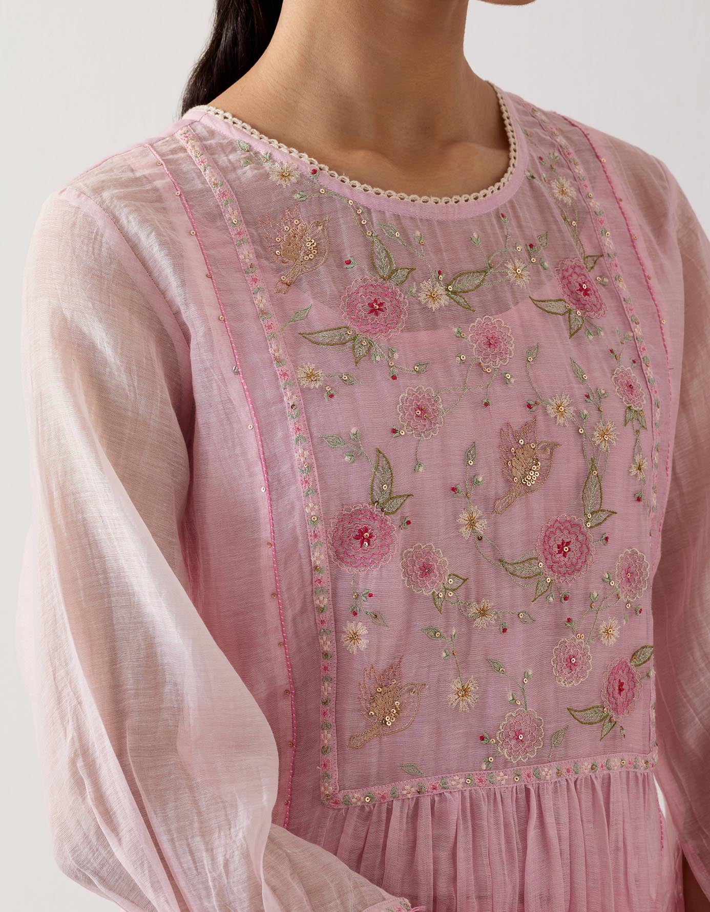 Blush Pink Ariel kurta set with dupatta