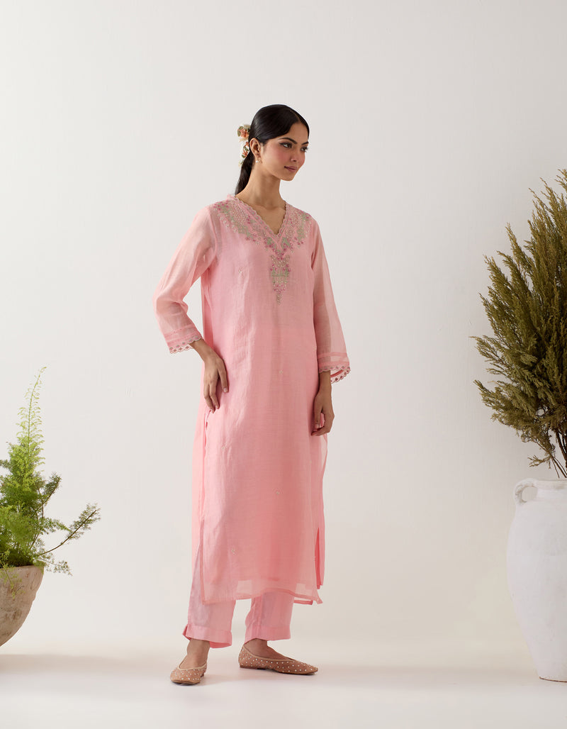 BLUSH PINK SONGBIRD KURTA SET