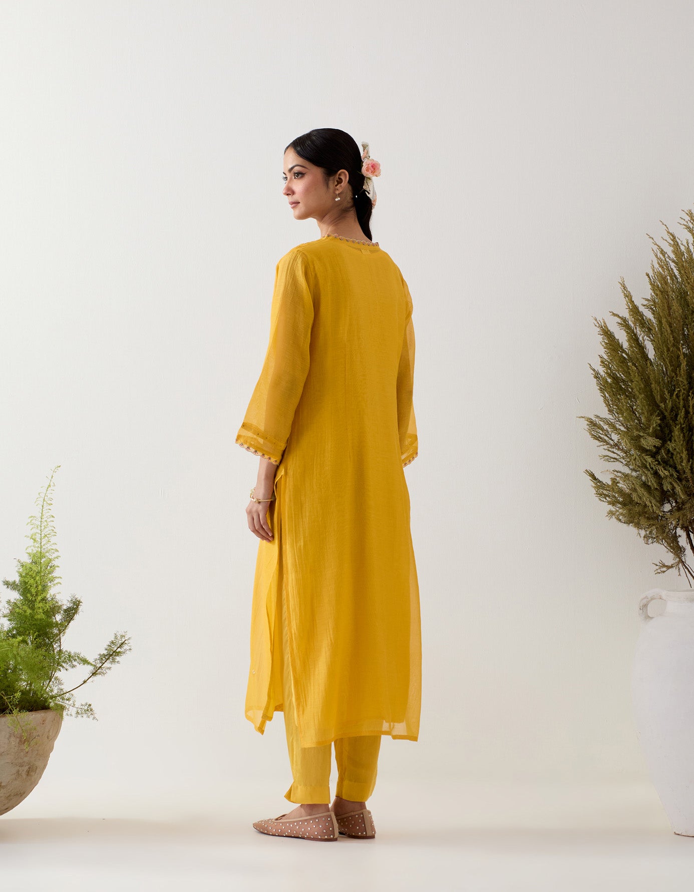 MUSTARD SONGBIRD KURTA SET with dupatta
