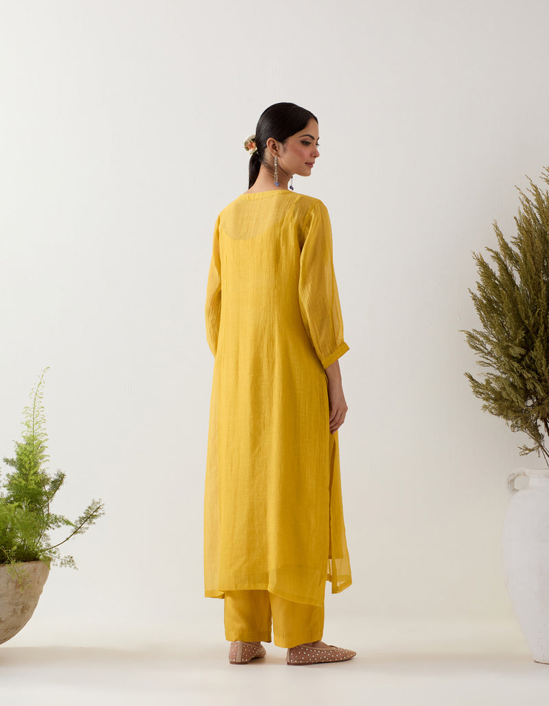 Mustard vineyard kurta set