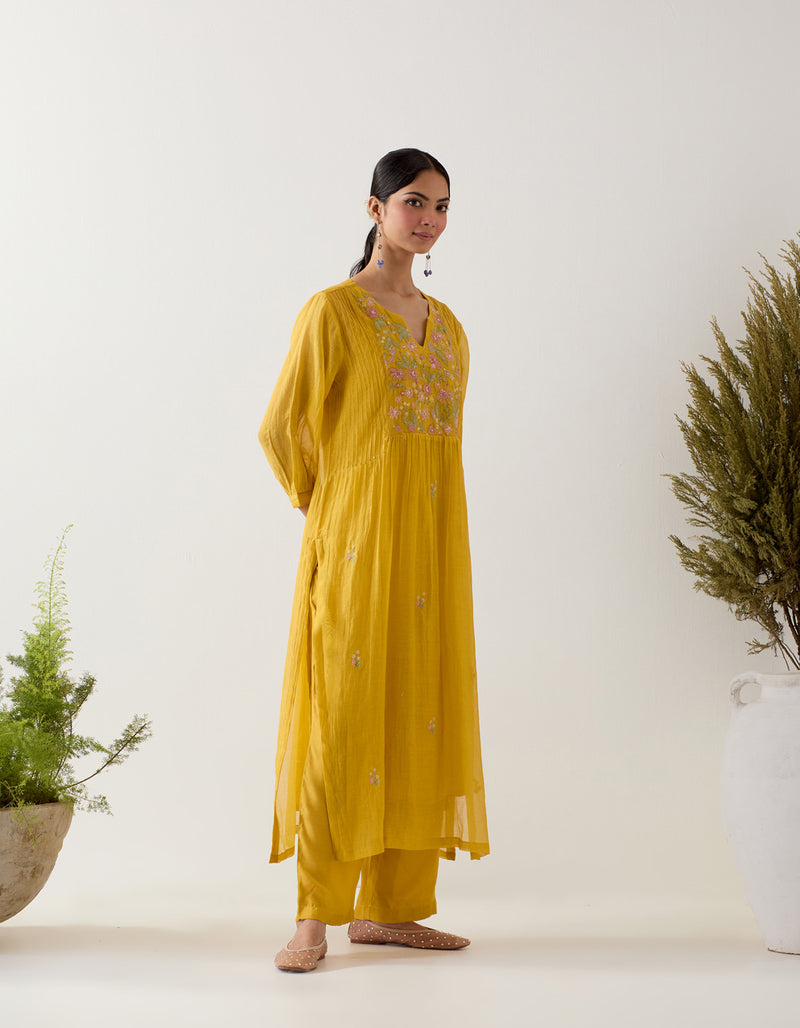 Mustard vineyard kurta set