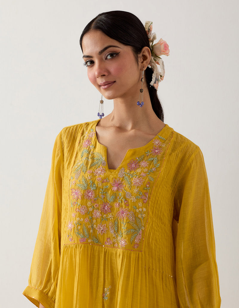 Mustard vineyard kurta set