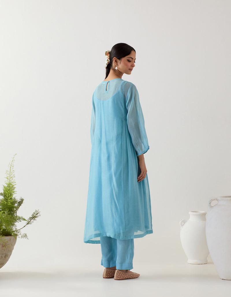 Jodhpur blue applique kurta set