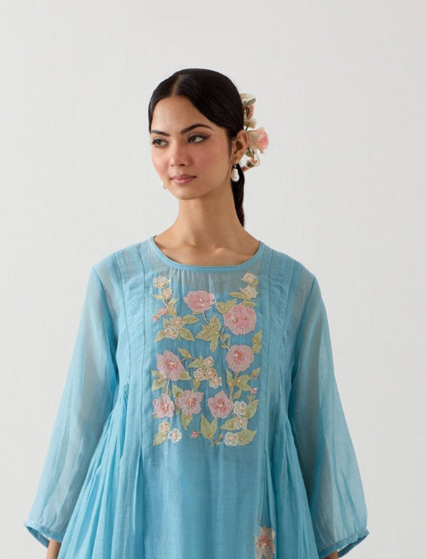 Jodhpur blue applique kurta set