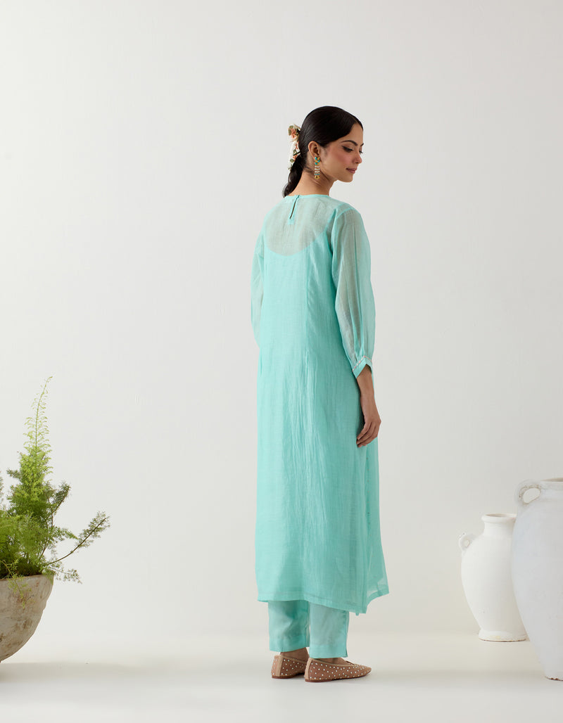 TEAL MARINE LIFE KURTA SET