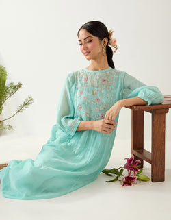 TEAL MARINE LIFE KURTA SET