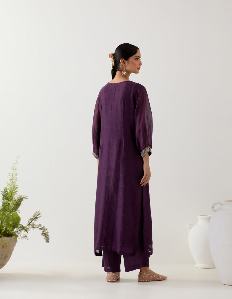 PURPLE STARDUST KURTA SET