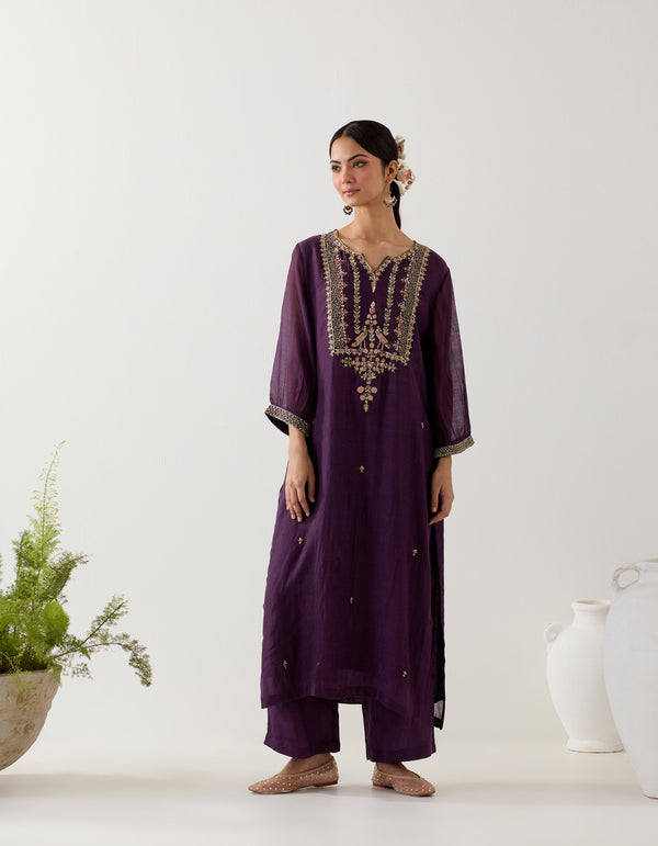 PURPLE STARDUST KURTA SET