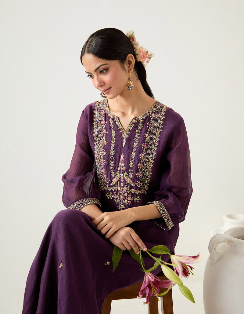 PURPLE STARDUST KURTA SET