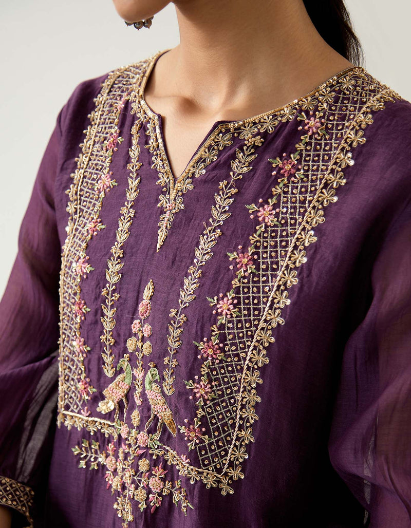 PURPLE STARDUST KURTA SET