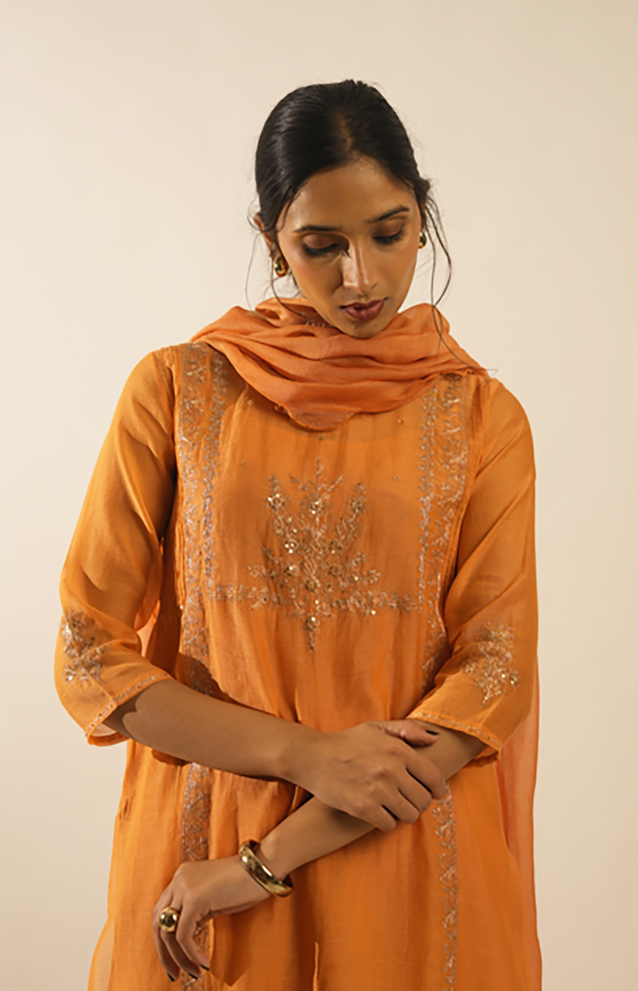 Rust orange Midnight suit set with duppata