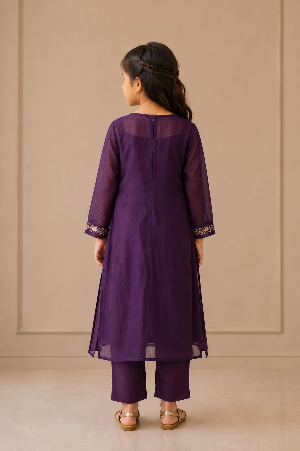 KIDS PURPLE CAMELLIA SUIT SET