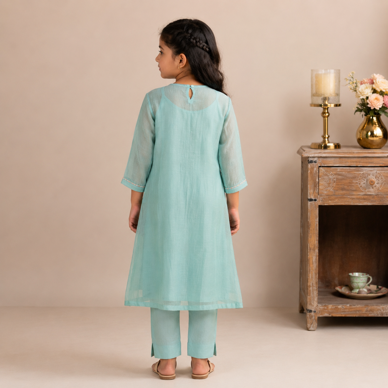 KIDS teal ARIEL LIFE KURTA