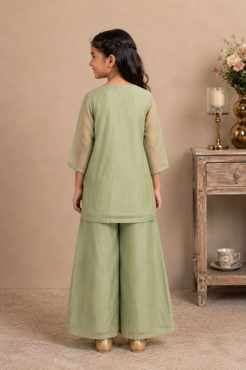 SEA GREEN MATSYA TOP PALAZZO WITH DUPATTA