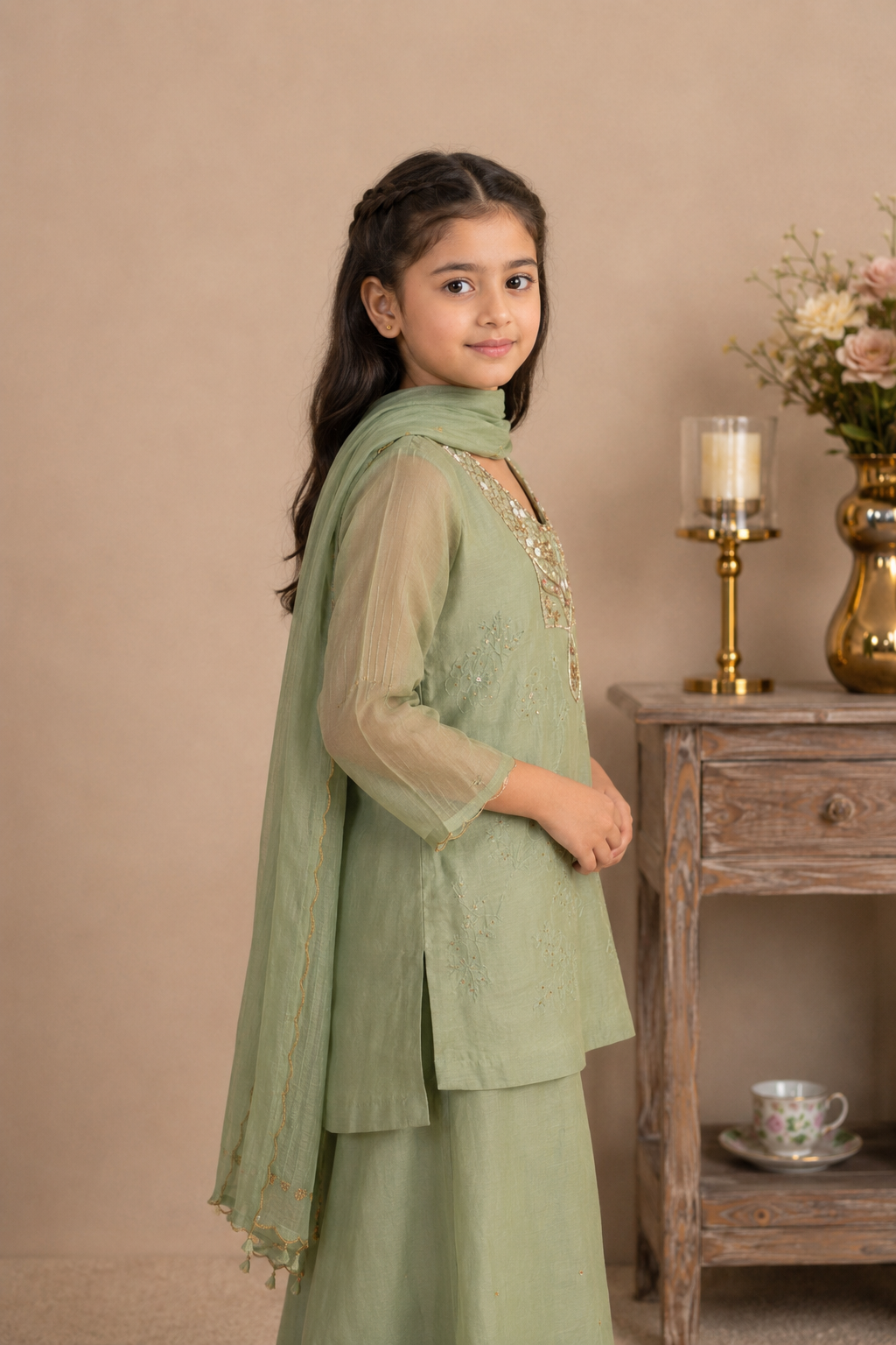 SEA GREEN MATSYA TOP PALAZZO WITH DUPATTA