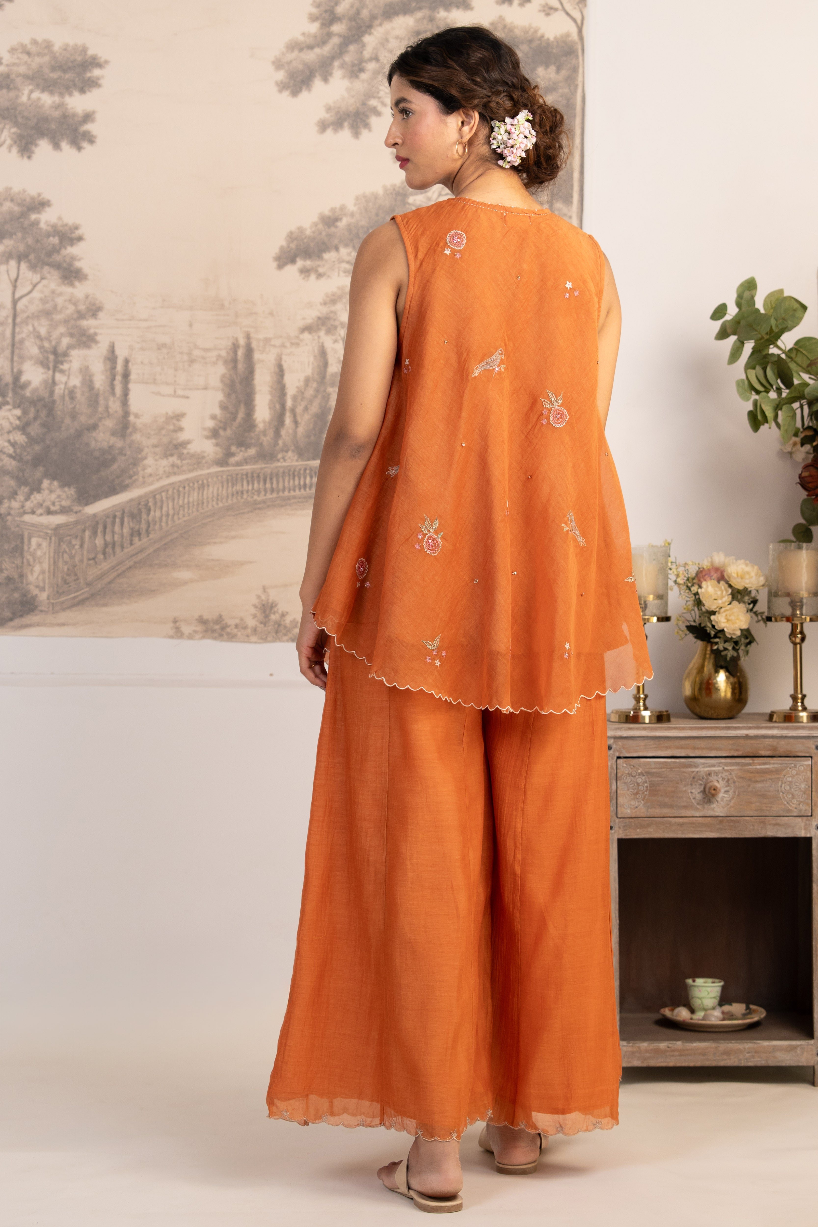 RUST ORANGE FLARED TOP