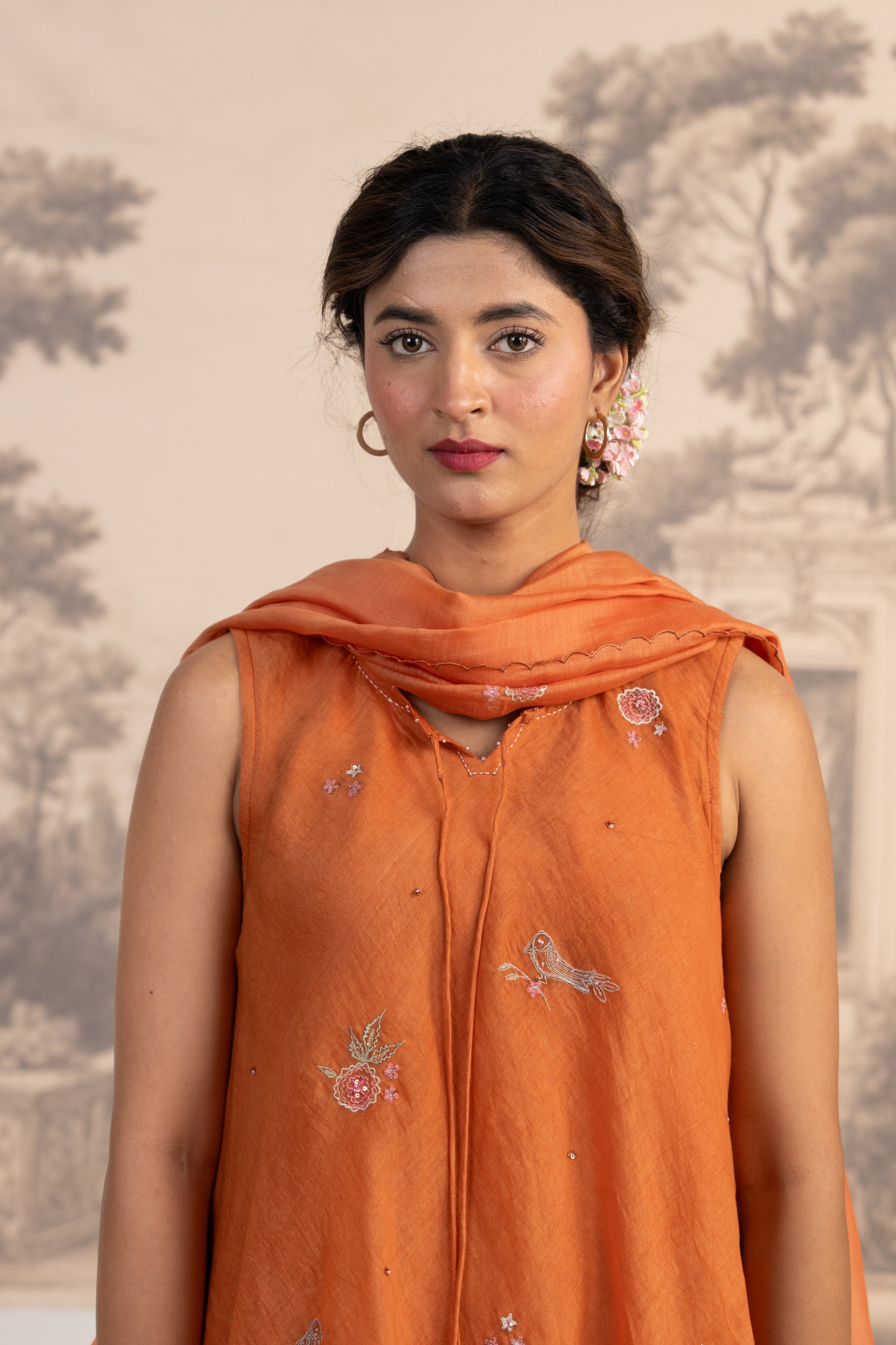 RUST ORANGE FLARED TOP