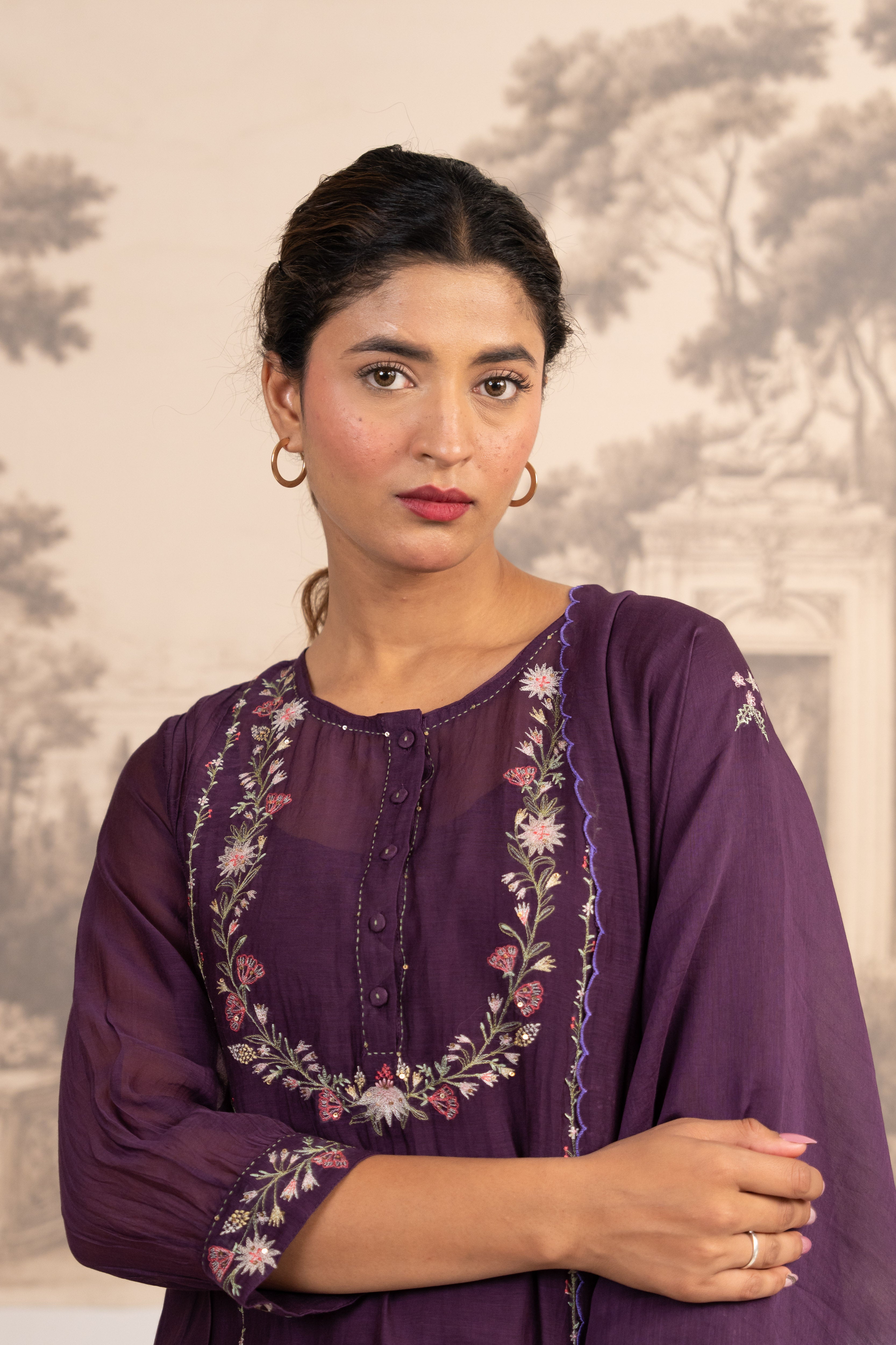 PURPLE CAMELLIA SUIT SET