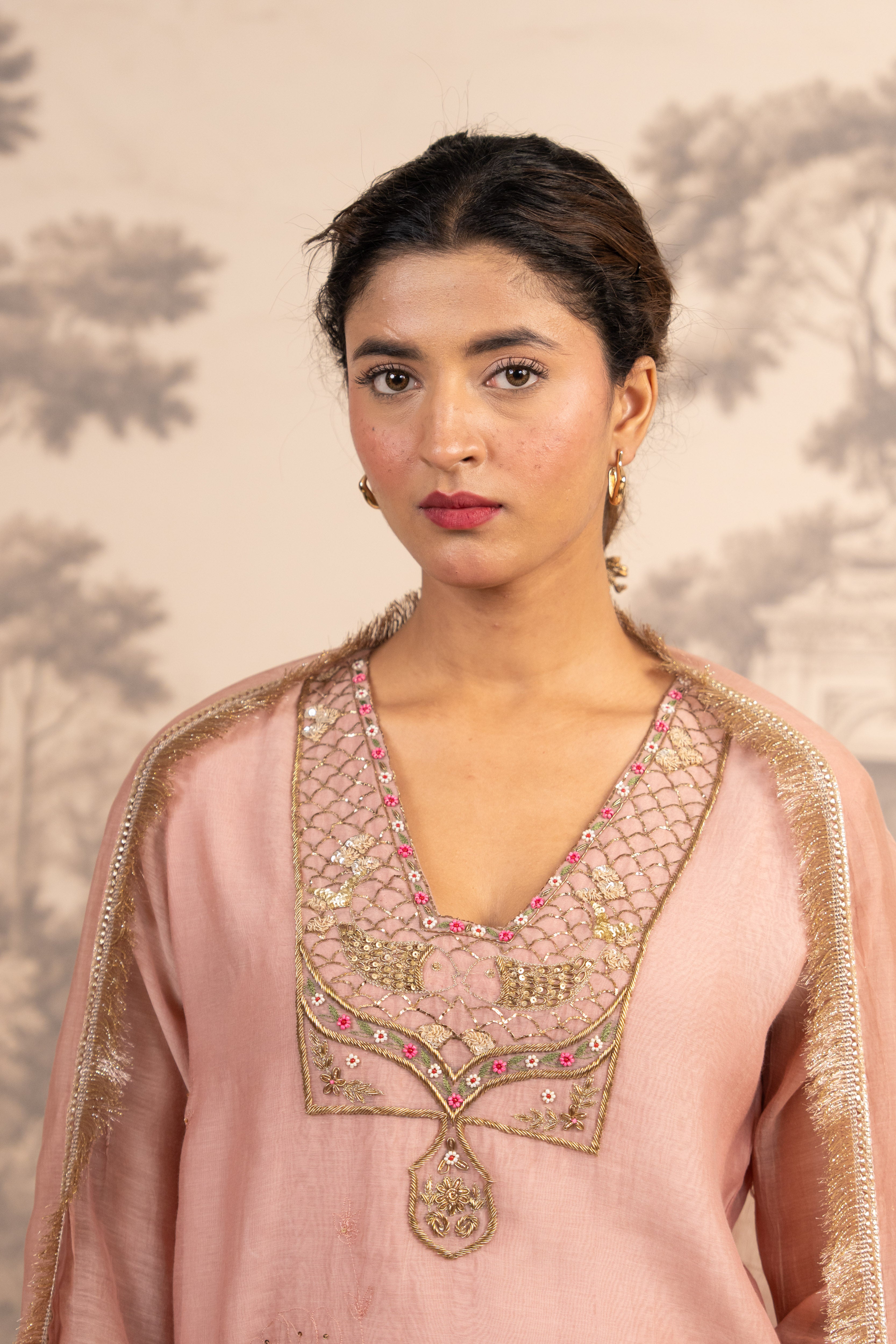 PEACH MATSYA TOP PALAZZO WITH DUPATTA
