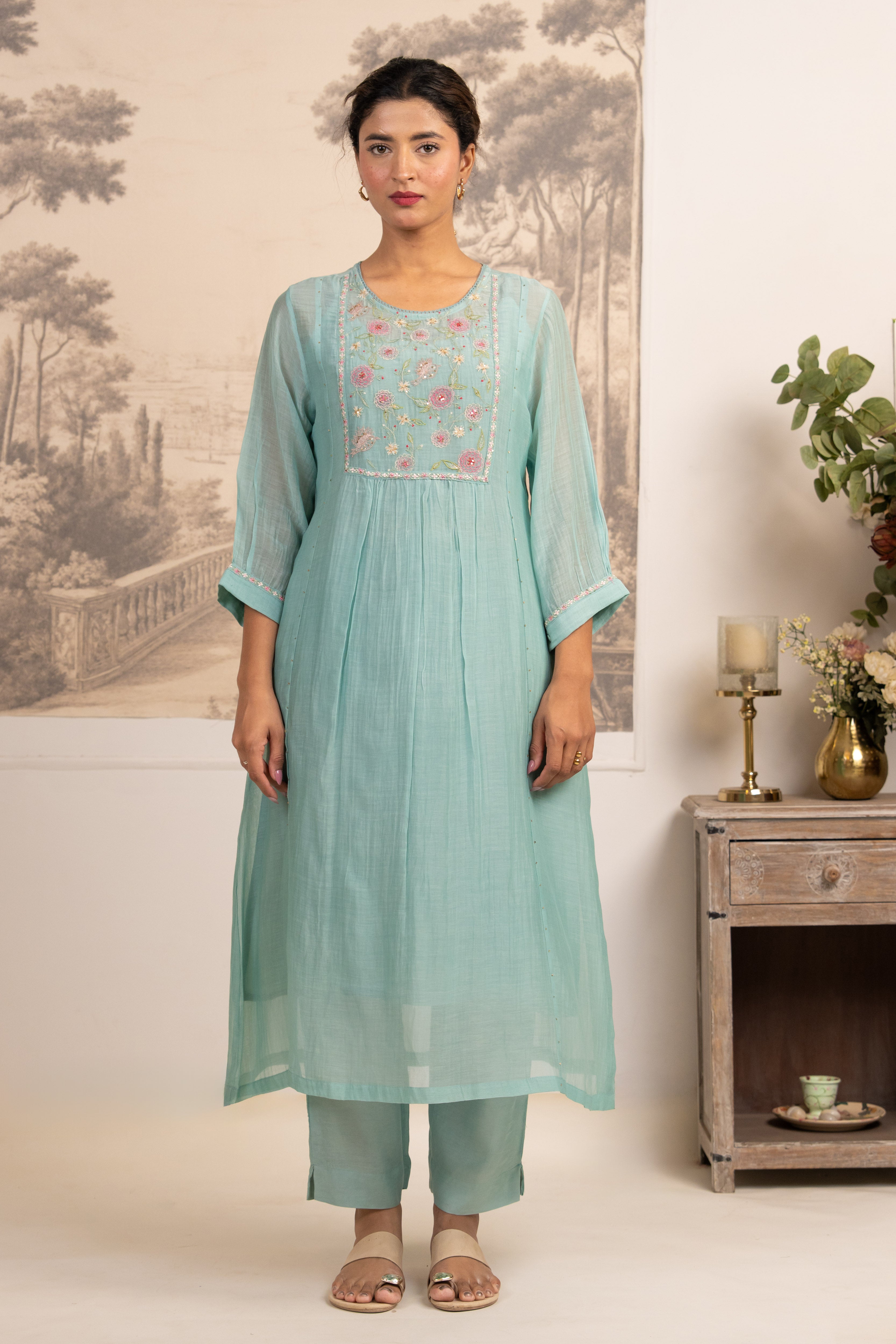 SKY BLUE ARIEL LIFE KURTA SET