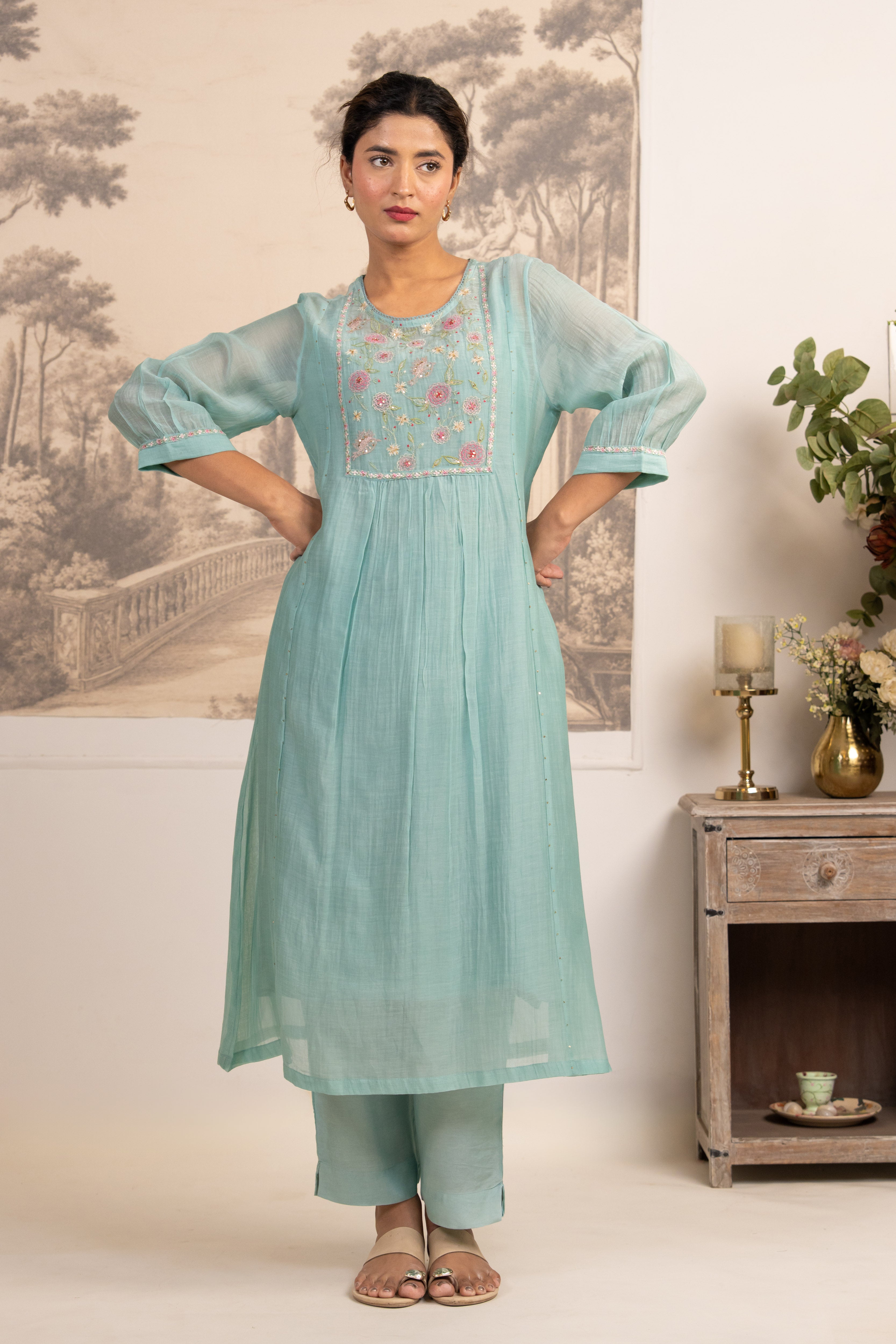 SKY BLUE ARIEL LIFE KURTA SET